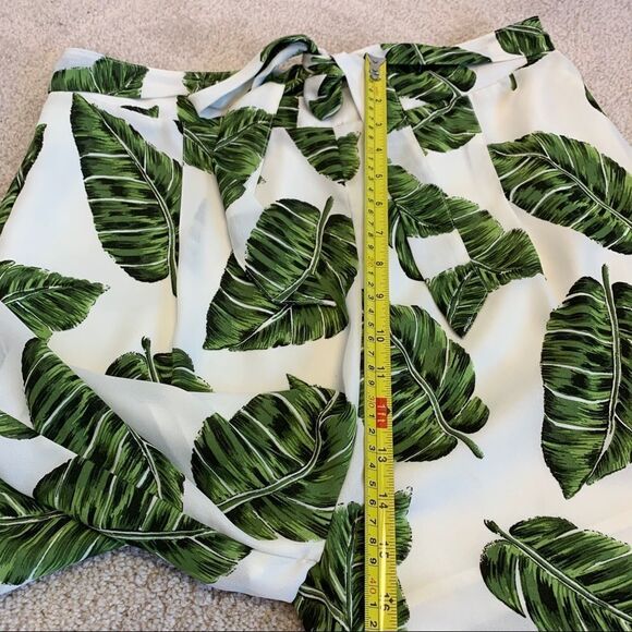 Sage & Citrus green leaf tropical wide leg cropped pants Sz XL - Picture 10 of 14